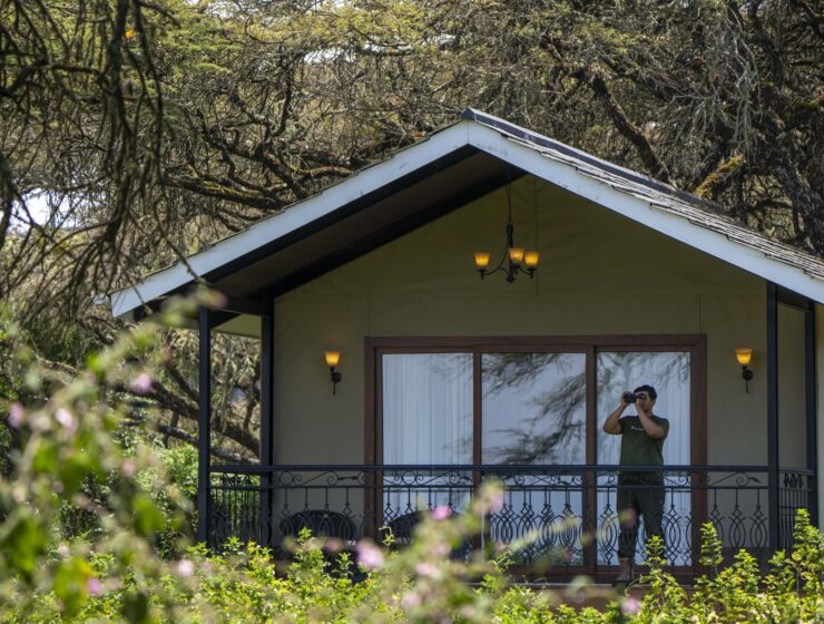 Our guest enjoiying his saty at Lions Paw Ngorongoro Crater